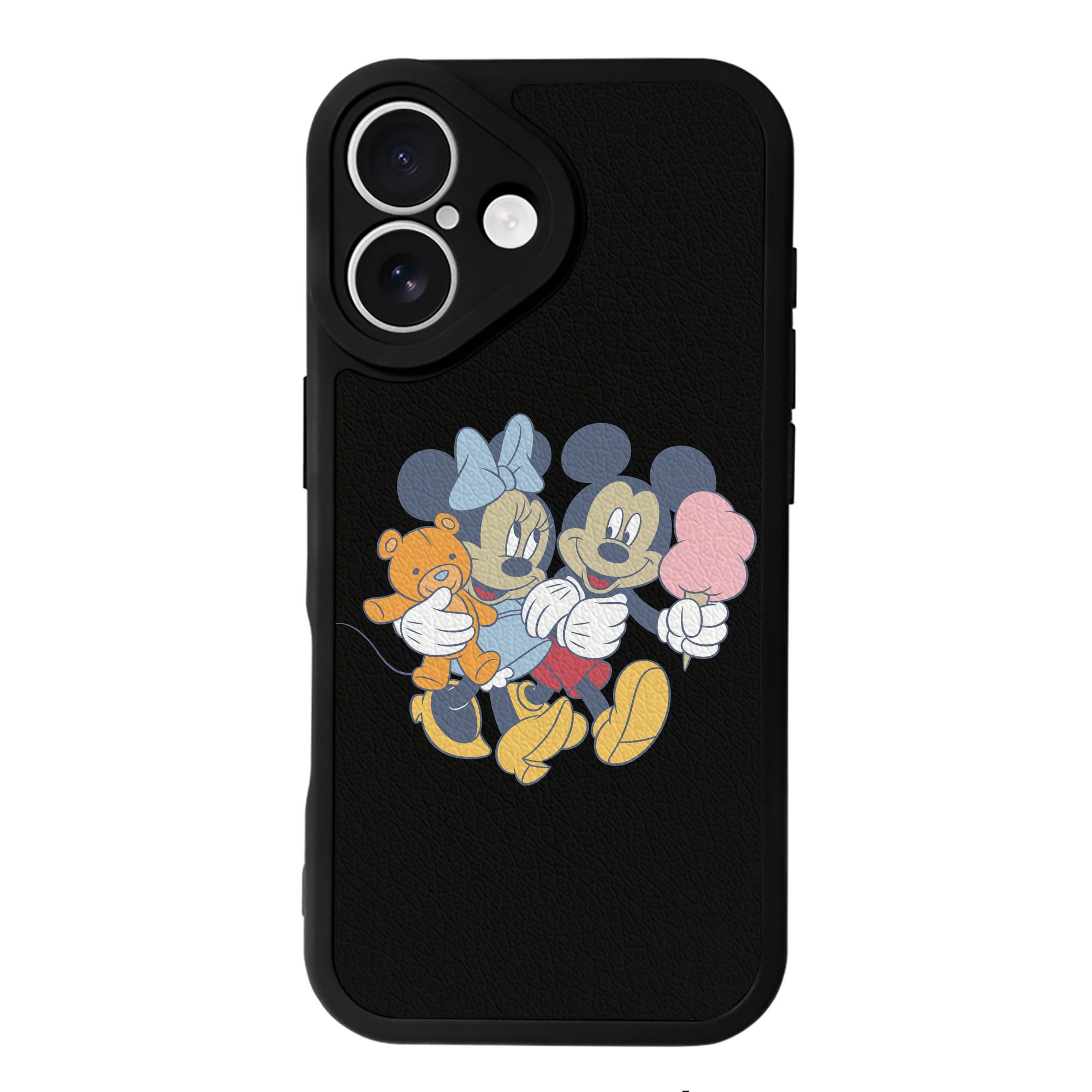 （画像用） ミッキーマウス Mickey Mouse 【iPhone 16シリーズ対応】シリコンスマホケース（レザー調） 材質：シリコン
